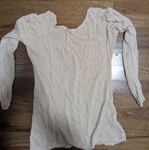 Beige long sleeve knit cover up